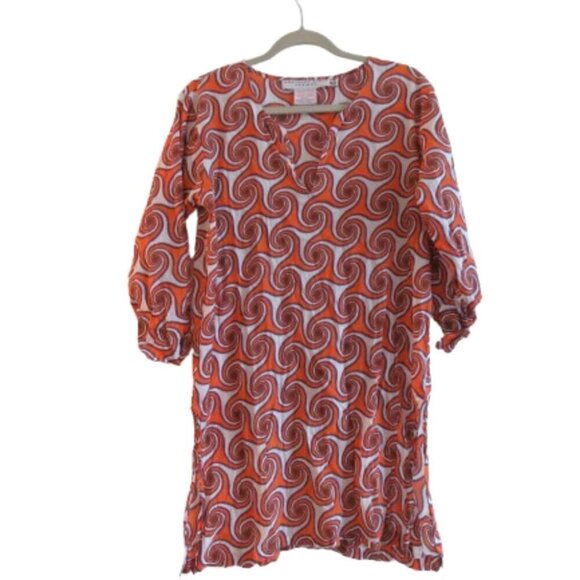 GRETCHEN SCOTT DESIGNS Abstract Geometric Retro Cotton Long Tunic Top - Size M - Picture 1 of 15